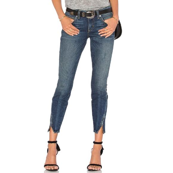 AMO Twist Zip Skinny Jeans Ankle Zipper Sapphire Blue Denim Size 30 - Picture 12 of 12